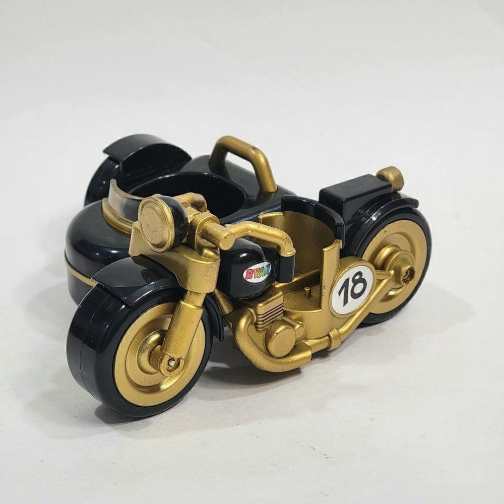 RARE GOLD RYAN'S WORLD‎ Pullback Motorcycle w side car Bonkers 2018